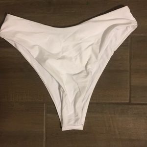 High cut white bikini bottoms